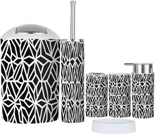 Boho Bathroom Accessory Set 6 Piece Modern Design