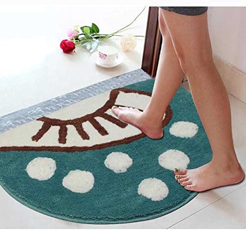ChezMax Blue Mushroom Bath Rug Non-Slip Absorbent Door Mat