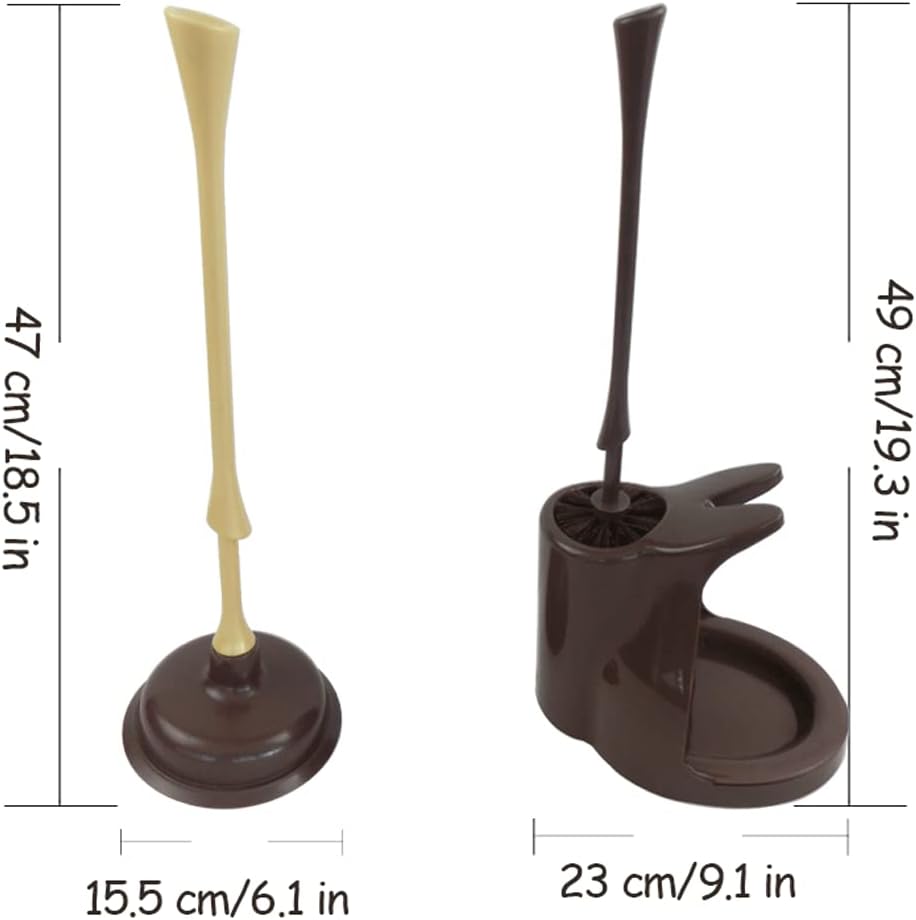 SUREK Soft Floor Toilet Brush Plunger Set