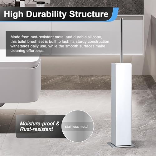 BVL Chrome Toilet Brush with Holder Set