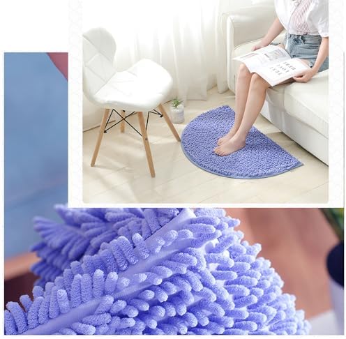 ZuTKekon Half Round Bath Rug Thick Chenille Non-Slip Mat