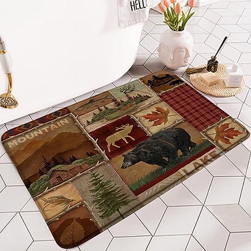 RDRUVA Rustic Bear Bath Mat 45x75cm