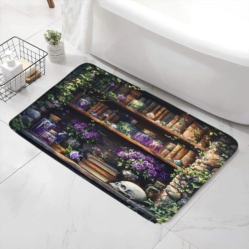 SATRTUD Gothic Bath Mat with Skull Design 24x16 Inch
