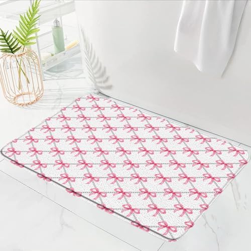 GCTNBJL Pink Bow Bath Mat 16x24 Inch