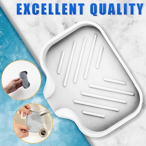 Hordion 1Pcs White Silica Gel Soap Tray for Sink
