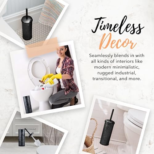 Autumn Alley Matte Black Toilet Brush and Holder Set