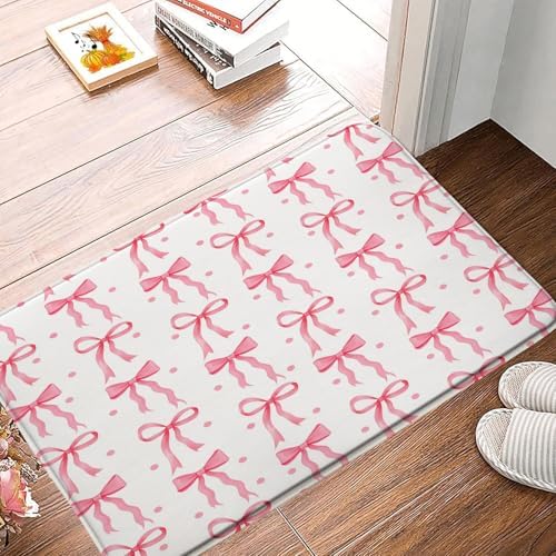 AEMBEE Pink Bow Bath Mat 178x295 Inch