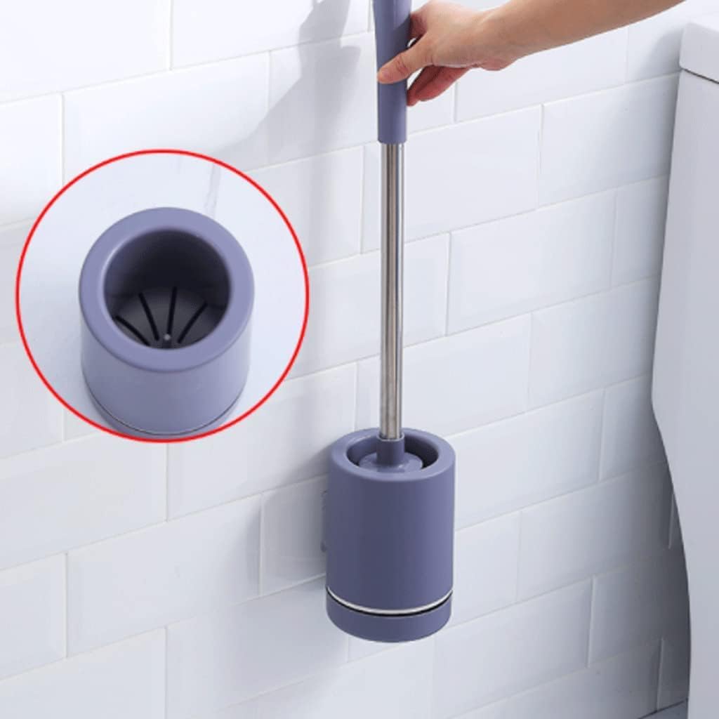 UINGBPXT Purple Silicone Toilet Brush with Stainless Steel Handle