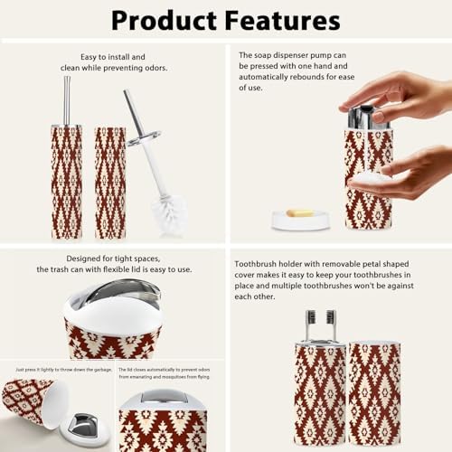 Boho Bathroom Accessories Set 6 Piece