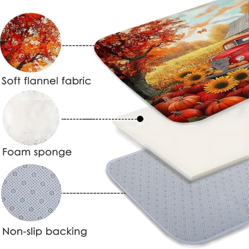 Fall Harvest Bath Mat with Non-Slip Design