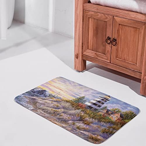 Apular Lighthouse Bath Rug 16x24 Inch Non-Slip Door Mat