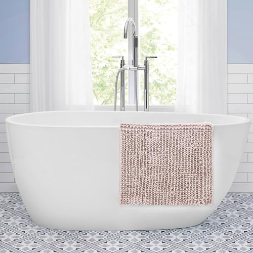 Laura Ashley Butter Chenille Bath Rug Set - 2 Piece Blush 1