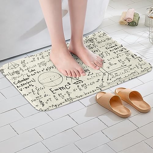 Homewish Math Theme Bath Mats 16x24 Inch Absorbent Rugs