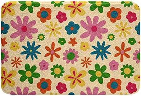 Anqing Girls Retro Boho Floral Bath Mat 18x30