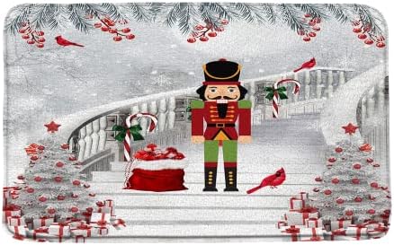 GCTNBJL Christmas Bath Mat with Xmas Tree and The Nutcracker Design