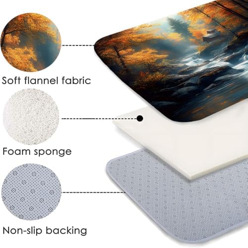 Autumn Waterfall Bath Mat 16x24 Inch Non-Slip
