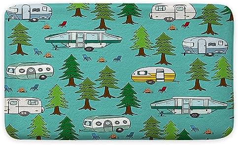 JAWO Happy Camper Bath Mat 16x24 Non-Slip