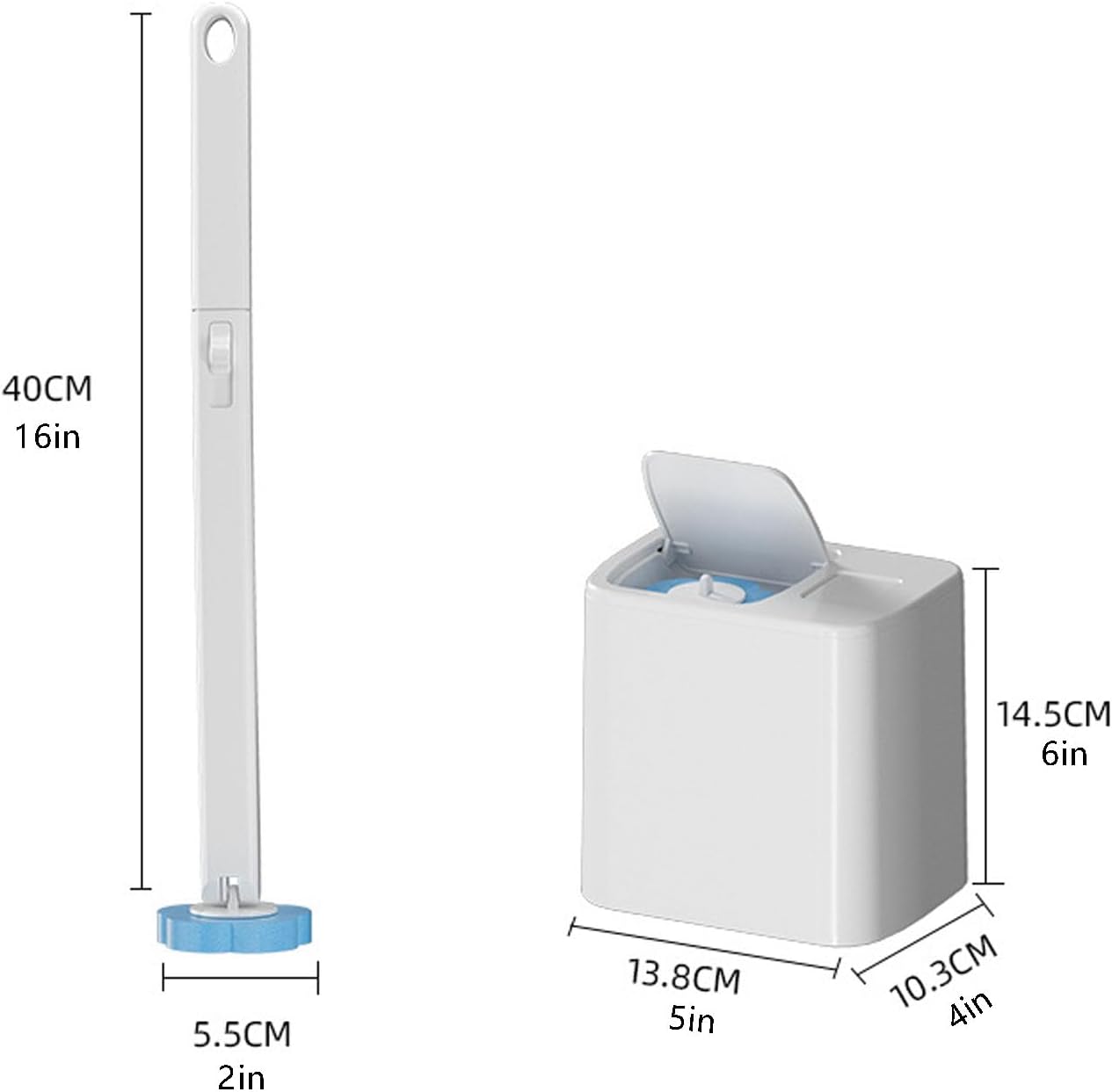 JUDEWY Toilet Brush Holder Set with 18 Refills Gray