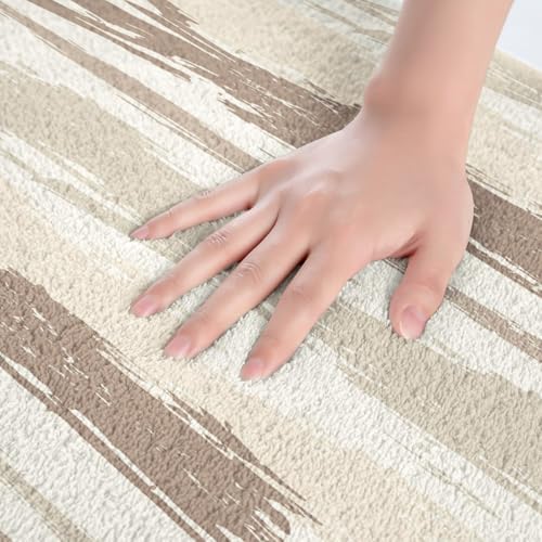 Abstract Brown Bathroom Rugs 16x24 Modern