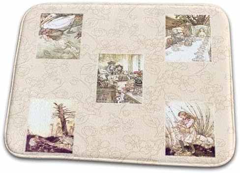 3dRose Bath Rug Mat - Alice in Wonderland Art Design