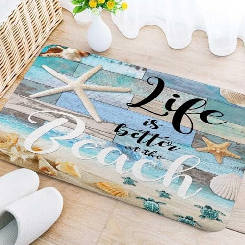 Beach Starfish Bathroom Rug 16X24 Inches Non Slip