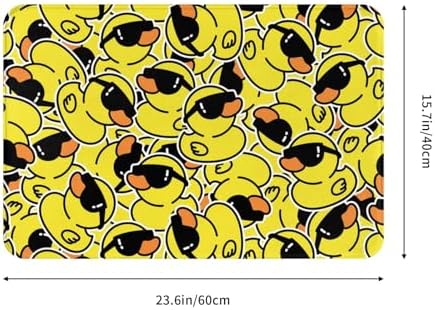 Cartoon Rubber Duck Bath Mat 24x16 Non-Slip Soft Microfiber