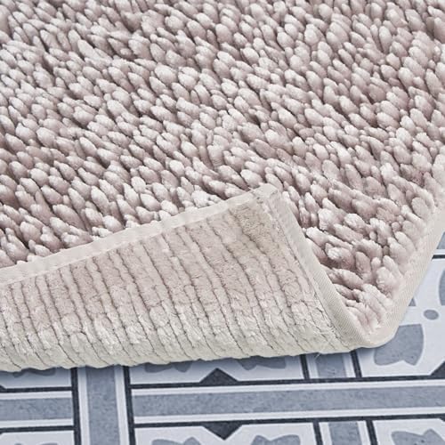 Laura Ashley Butter Chenille Bath Rug Set - 2 Piece Blush 1