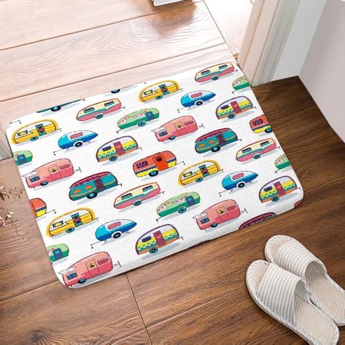 JAWO Happy Camper Bath Mat for RV and Home