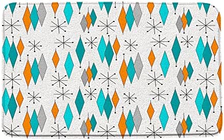 ZKJSMGS Turquoise Orange Geometric Bath Mat 178x295 Inch