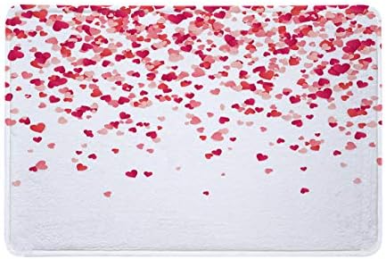 LB Red Pink Hearts Romantic Bath Mat 16x24 Inch 1