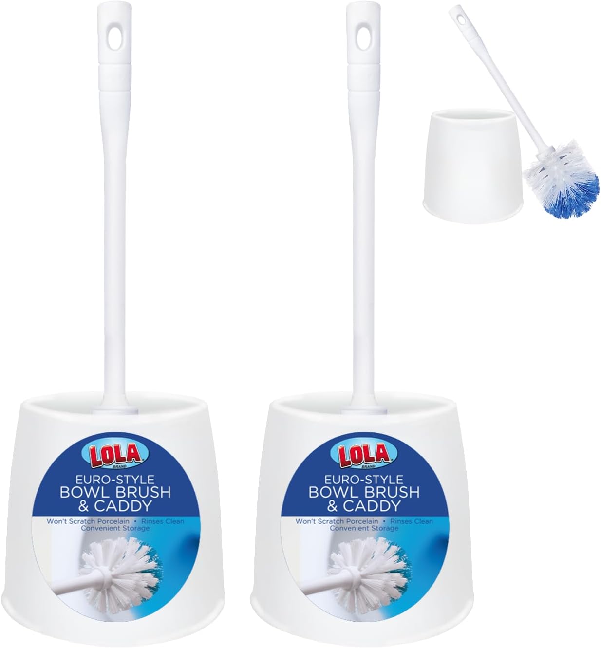 Lola Toilet Brush and Holder Set - Classic Durable Design