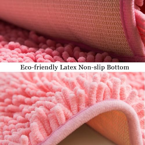 ZuTKekon Half Round Bath Rug Thick Chenille Non-Slip Mat