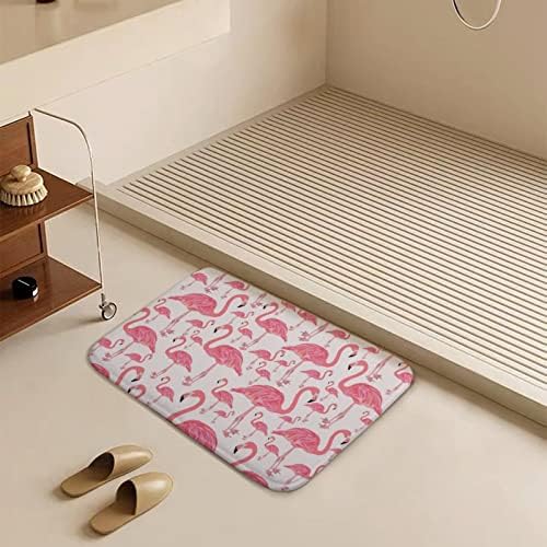 Pink Flamingo Bird Microfiber Bath Rug Non-Slip 16x24 Inch