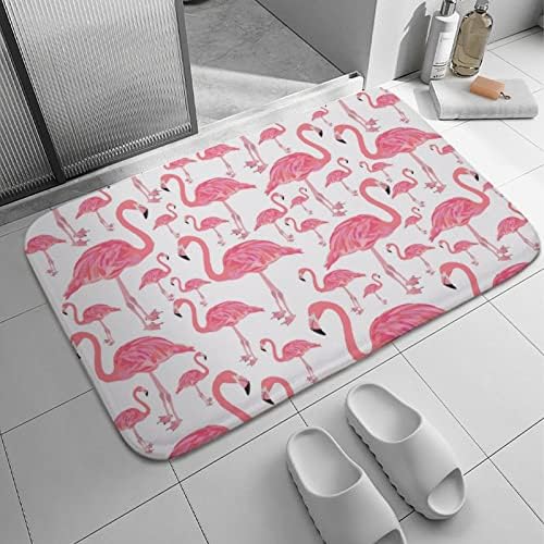 Pink Flamingo Bird Microfiber Bath Rug Non-Slip 16x24 Inch