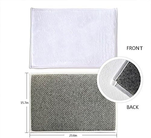 Grey Bath Rugs with Cute Wildflower Design 1