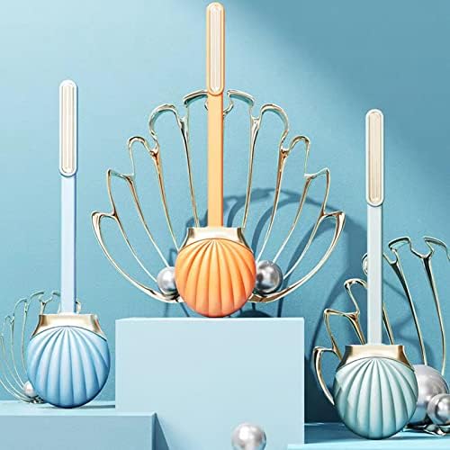 VEAREAR Shell Shaped Toilet Bowl Brush with Holder 1
