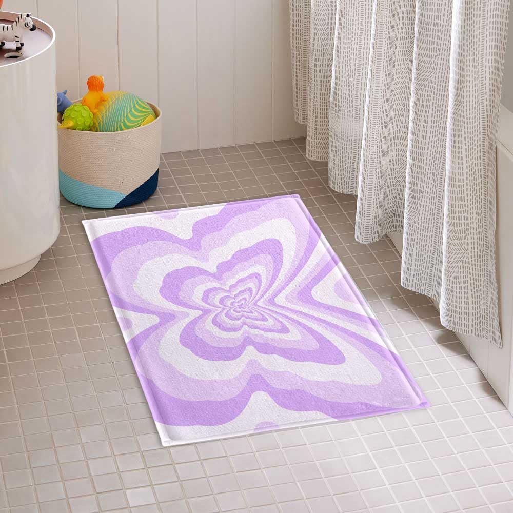 YDIDIAN Abstract Purple Butterfly Bath Mat 17X29IN 1