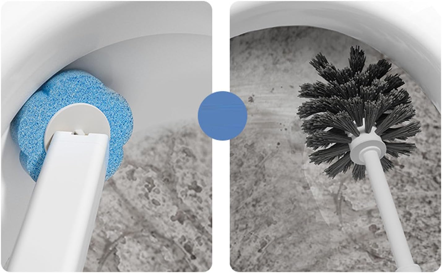 JUDEWY Toilet Brush Holder Set with 18 Refills Gray