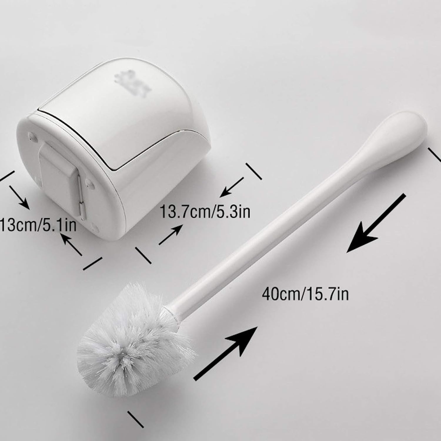 Dual-Purpose Toilet Brush with Holder Soft Bristles Wall Floor Mount
