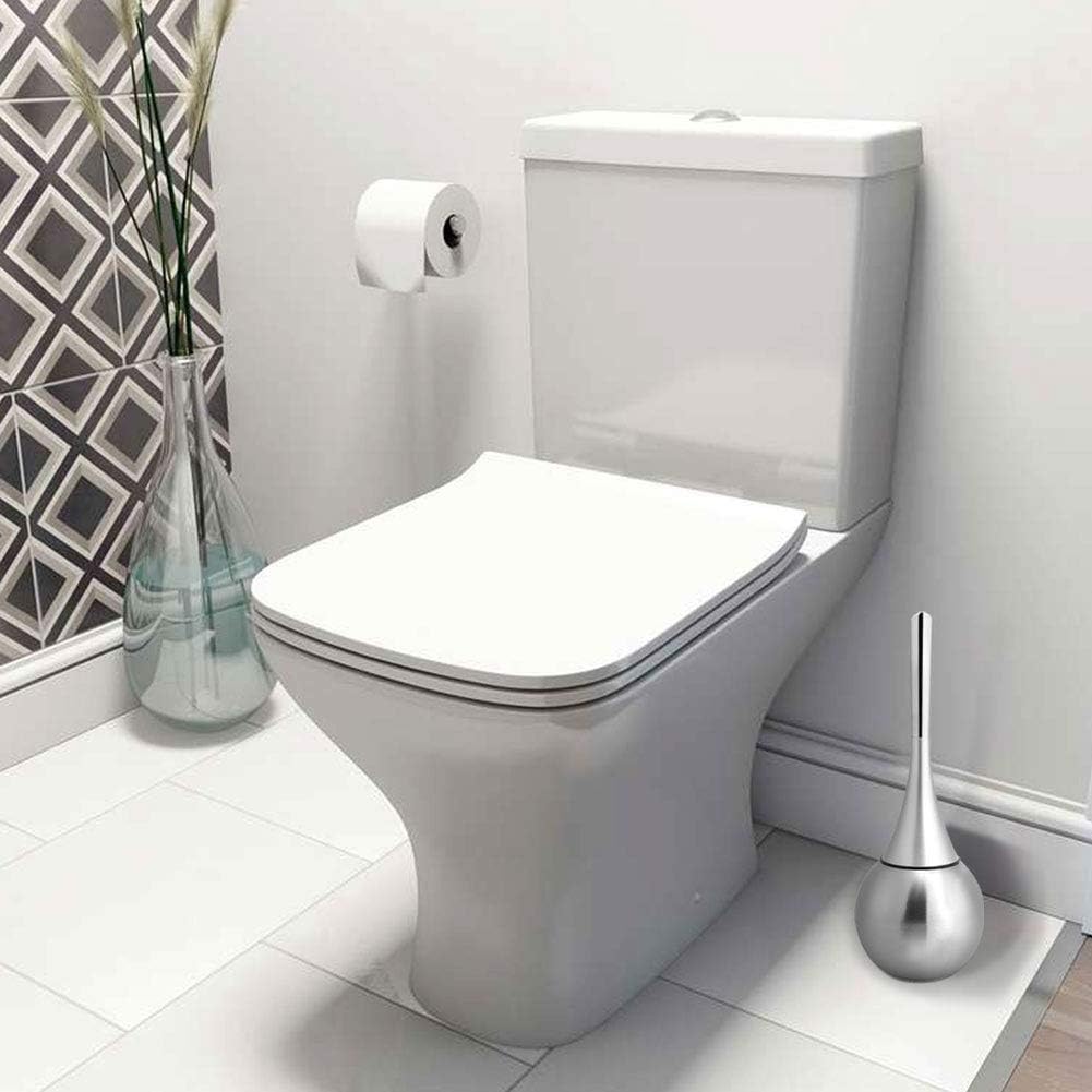 Gsycle Toilet Brush and Holder Set with Stainless Steel Base