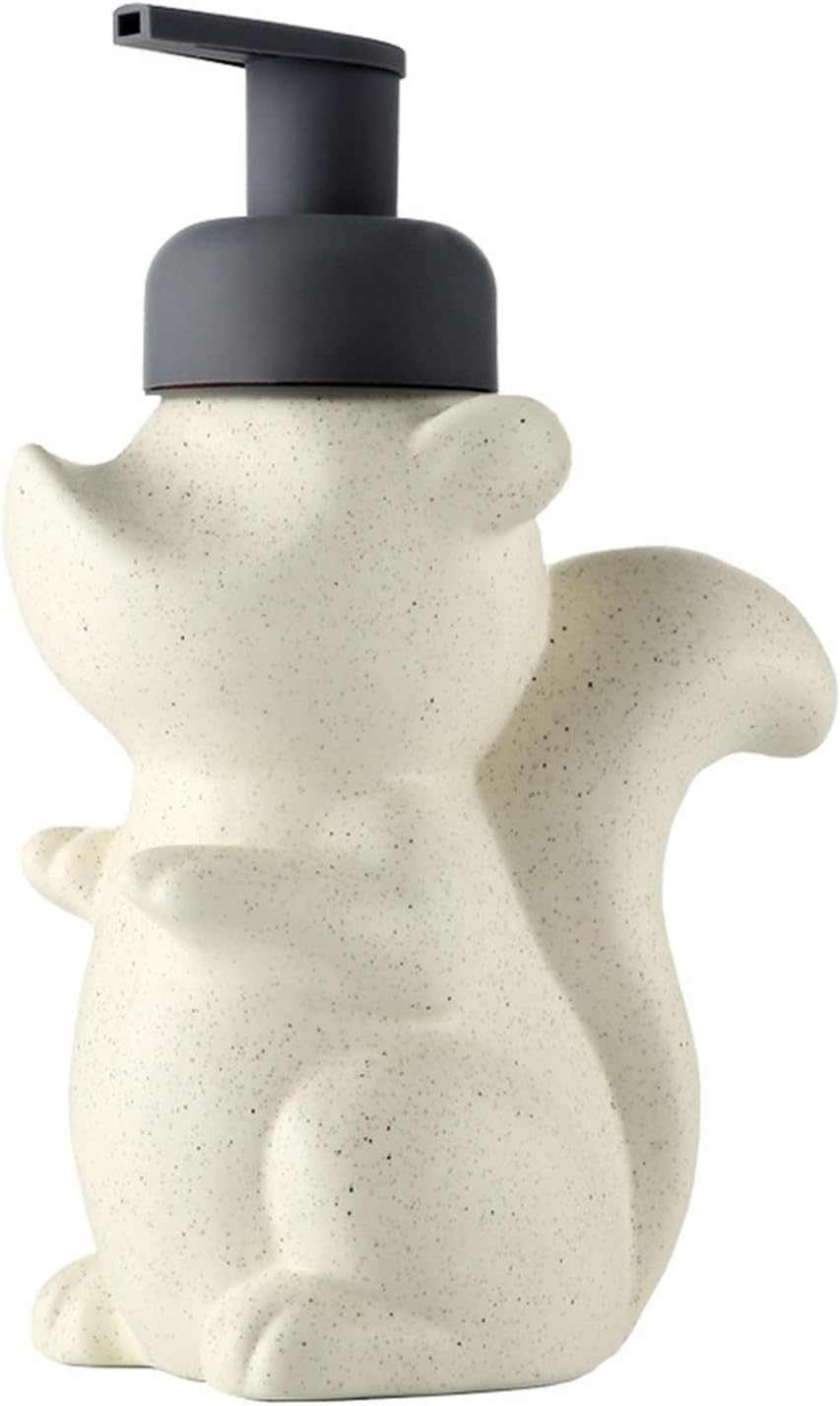 VALTEV Cute Ceramic Squirrel Soap Dispenser