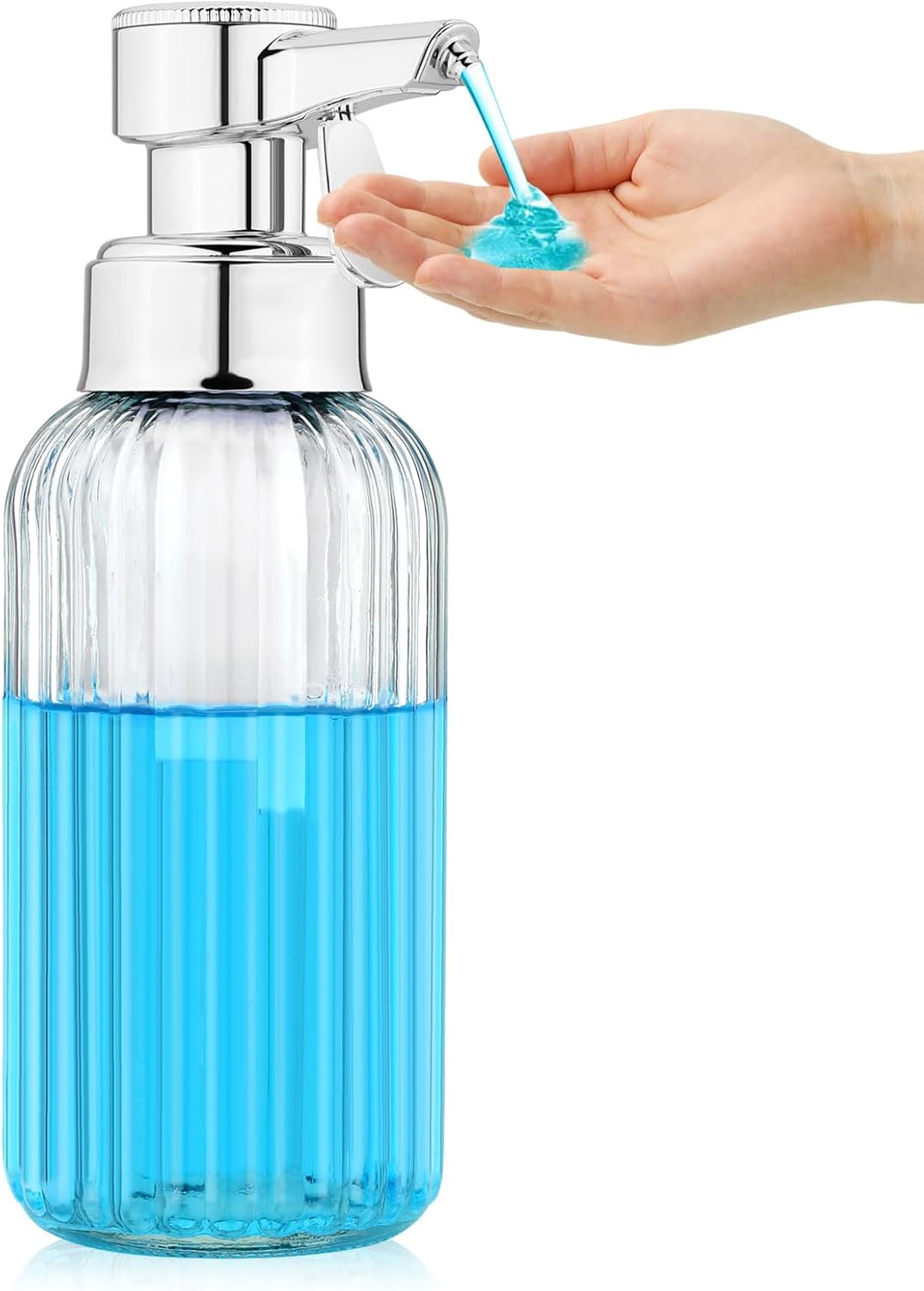 Monstake Touch Operated Soap Dispenser 16 OZ Clear Glass 1