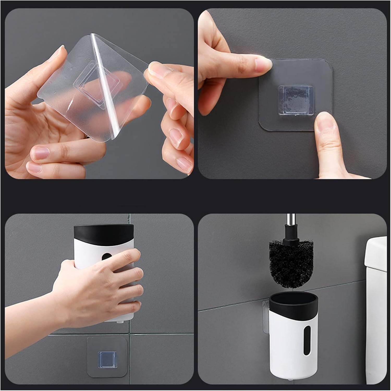 HASMI Wall-Mounted Toilet Brush with Long Handle