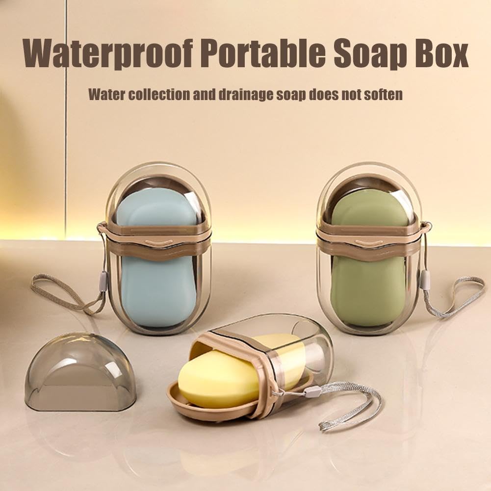 Travel Soap Case with Leakproof Lid and Shampoo Bar Holder