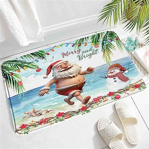 SATRTUD Summer Gnome Bath Mat - Funny Humor Scene Non-Slip Rug