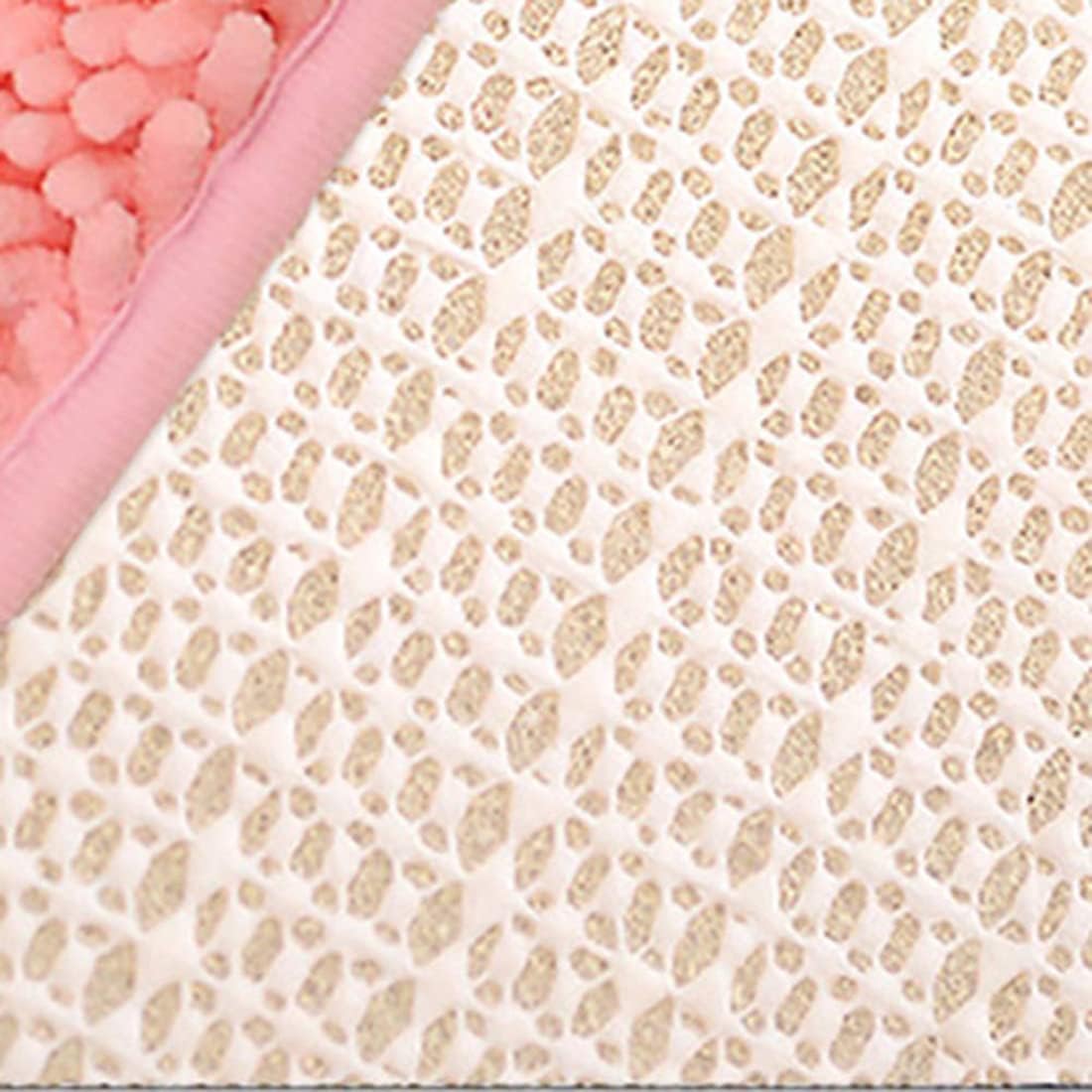 JAIJY Rose Plush Chenille Bath Rug 13x19
