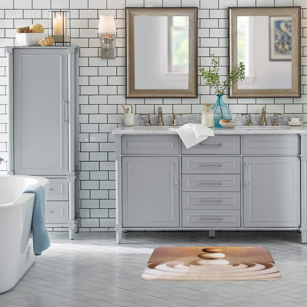 Kuizee Bath Mat with Memory Foam and Non-Slip Design