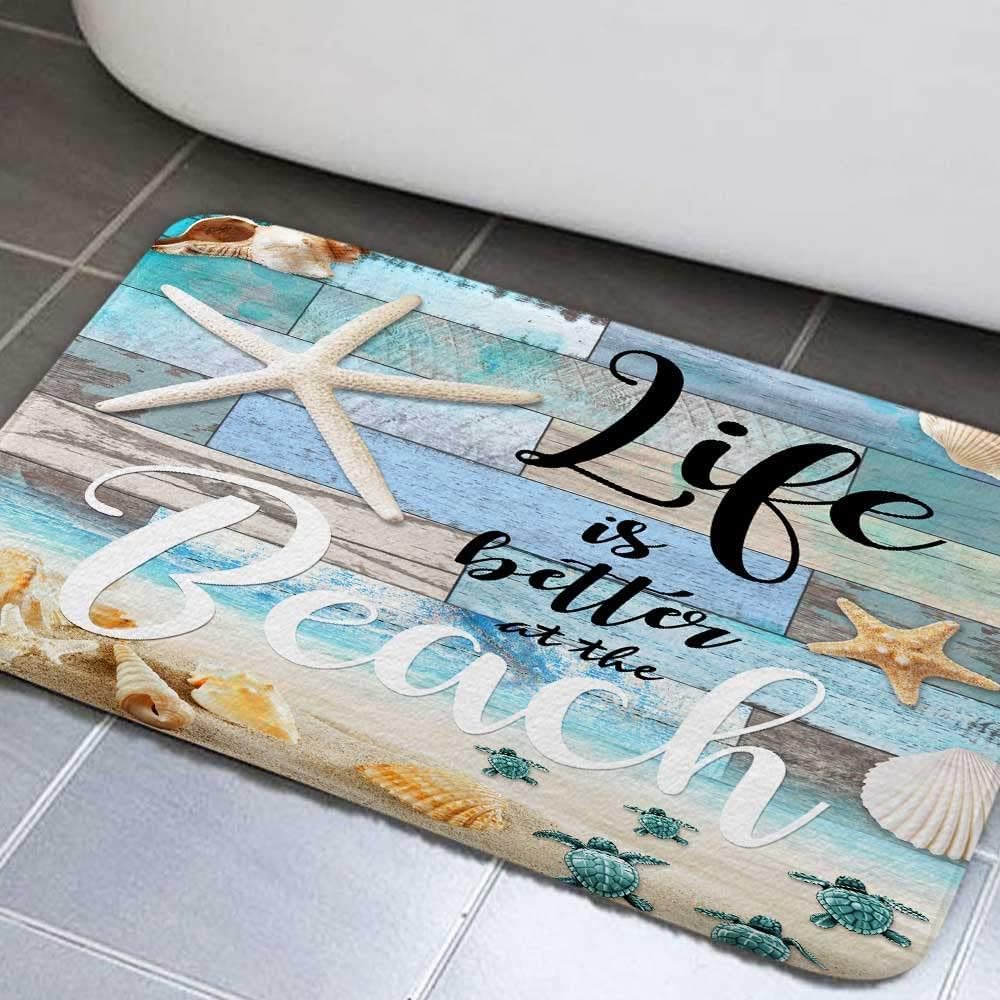 Beach Starfish Bathroom Rug 16X24 Inches Non Slip