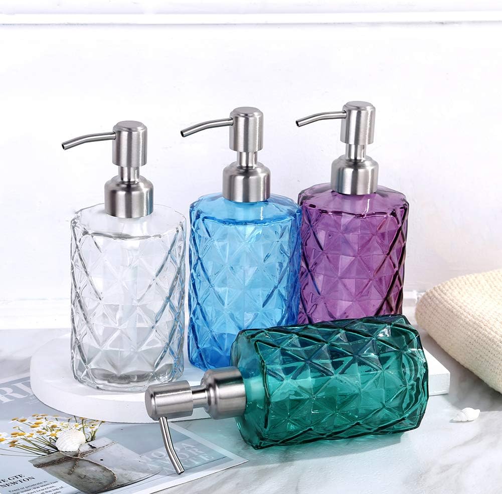 YunNasi Purple Soap Dispenser with Stainless Steel Pump