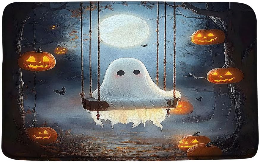 Halloween Ghost Bath Mat 16x24 Inch Non-Slip